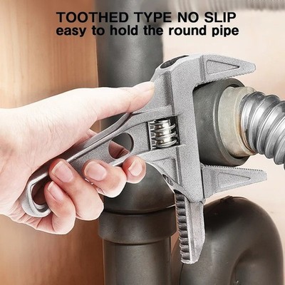 Adjustable Wrench Universal Monkey Spanner Heavy Duty Wide Jaw Plumbing Tool