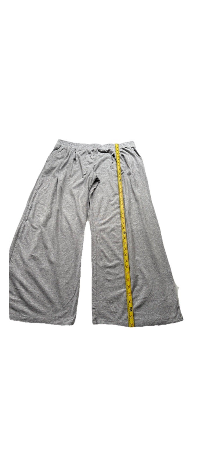 AnyBody Womens Lounge Cozy Soft Knit Wideleg Pants Size Large Gray Elastic Waist