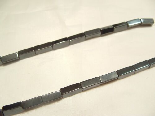 16" String Magnetic Hematite Beads : HEMMAG23 - 13mm x 4mm Long Cube - 30 beads - Picture 1 of 1