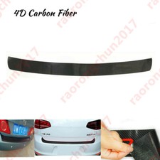 Black 4D Carbon Fiber Auto Rear Bumper Trunk Tail Lips Protect Decal Sticke