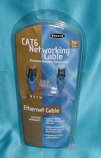 BELKIN 10/100/1000Mbps CAT6 Ntwk Cable 7ft Premium Gold A3L98007BLUS  NEW  SALE 