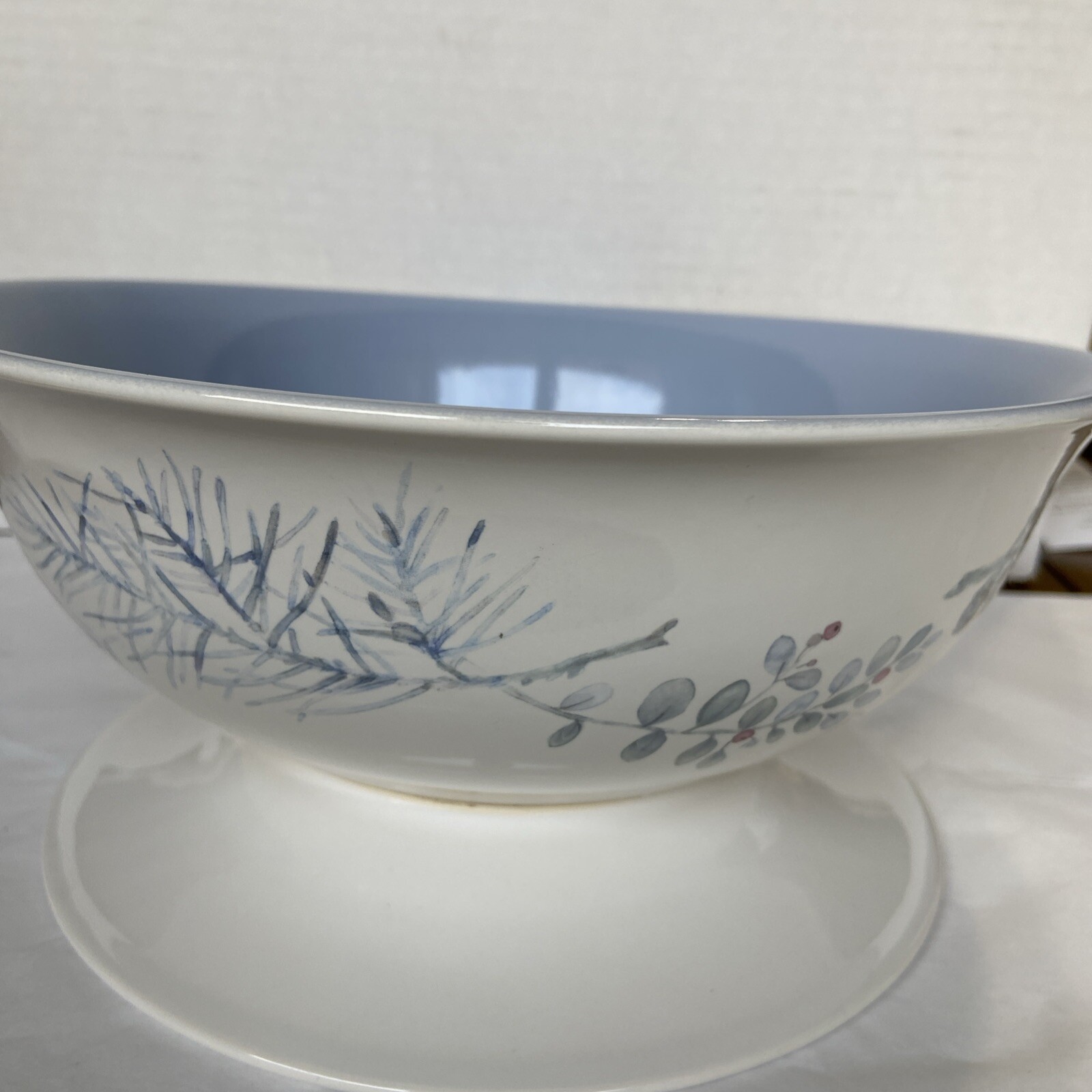New Pfaltzgraff Winter Frost 10.5” Serving Or Vegetable Bowl - Retired Mint Blue