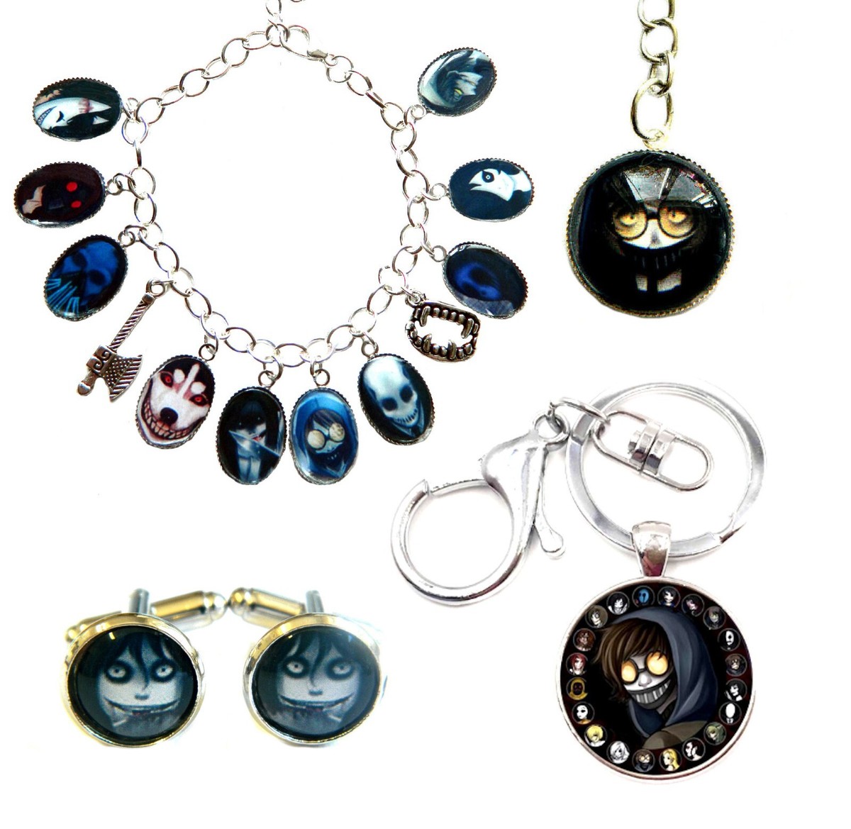 CREEPYPASTA CHARM KEYRING NECKLACE OR BRACELET JEFF THE KILLER