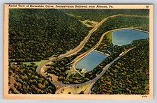 Aerial View of Horseshoe Curve, Pennsylvania Railroad, Near Altoona, Pa Postcard