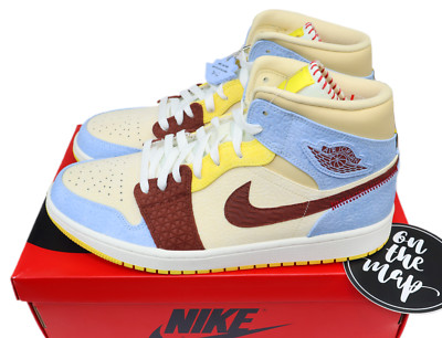 Nike Air Jordan 1 Mid SE Fearless Maison Chateau Rouge UK 10,5 US 11,5 45,5 Neu
