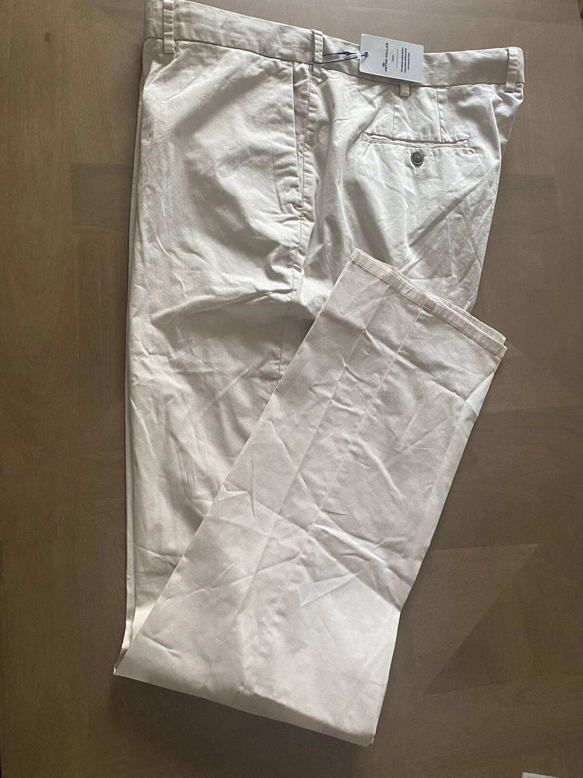 Peter Millar Crown Dress Pants Trousers Cotton Silk 42X35.5 Stone $178