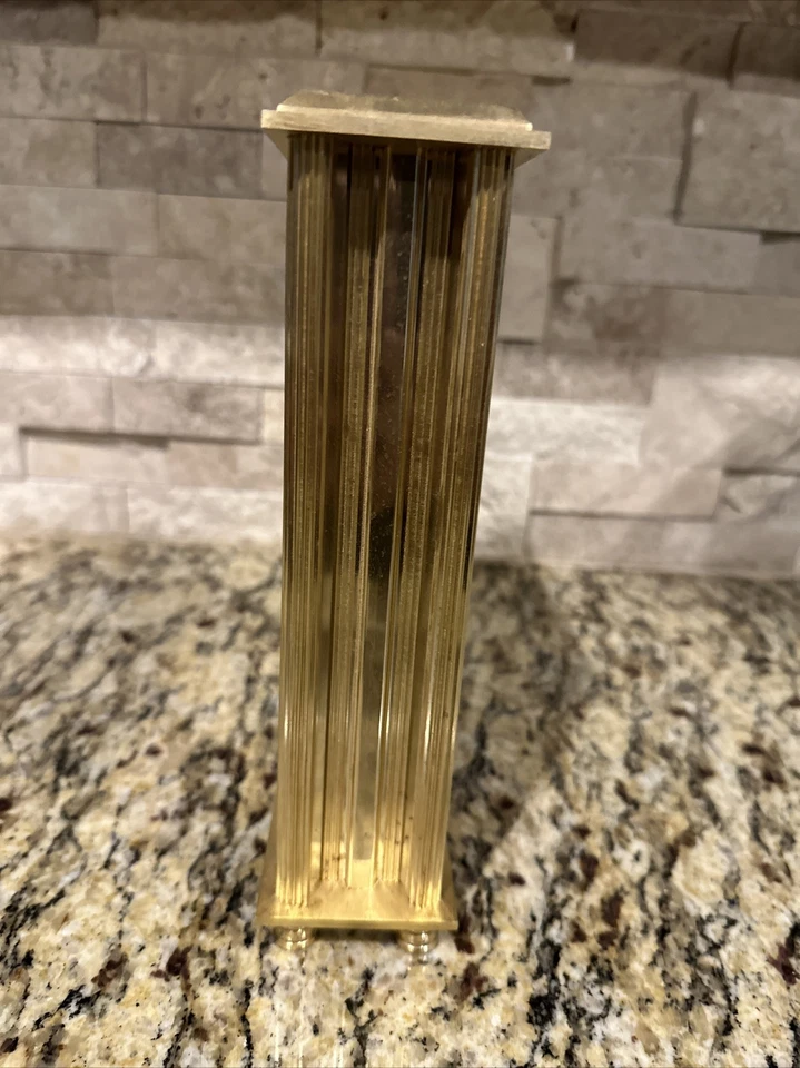 BULOVA Mantel, Shelf Or Table Quartz Bright Brass Clock (NO Pendulum) Parts Only - Image 2 of 4