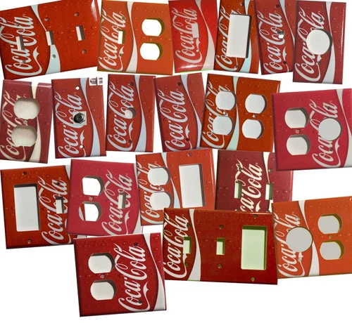 Coke Coca Cola Logo Light Switch Power Outlet wall Cover Plate Home derco