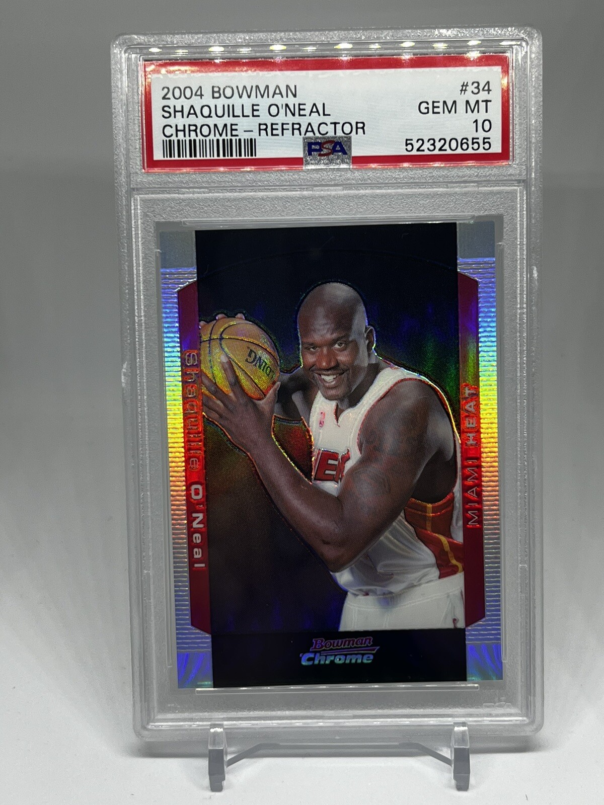 2004 Bowman Chrome Shaquille O’Neal Refractor /300 #34 POP 5