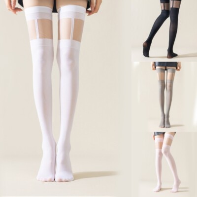 Thigh High Socks for Women Girls Over the Knee Socks Nylon Thigh High Stockings