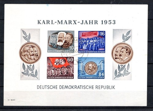 GDR KARL MARX Block 9B With Daily Stamp Used 220EUR