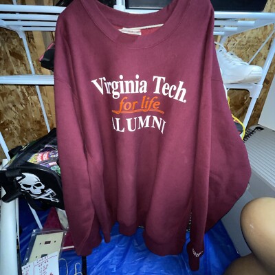 Vintage Pro Weave Xl Virginia Tech Alumni For Life Sweat Shirt 