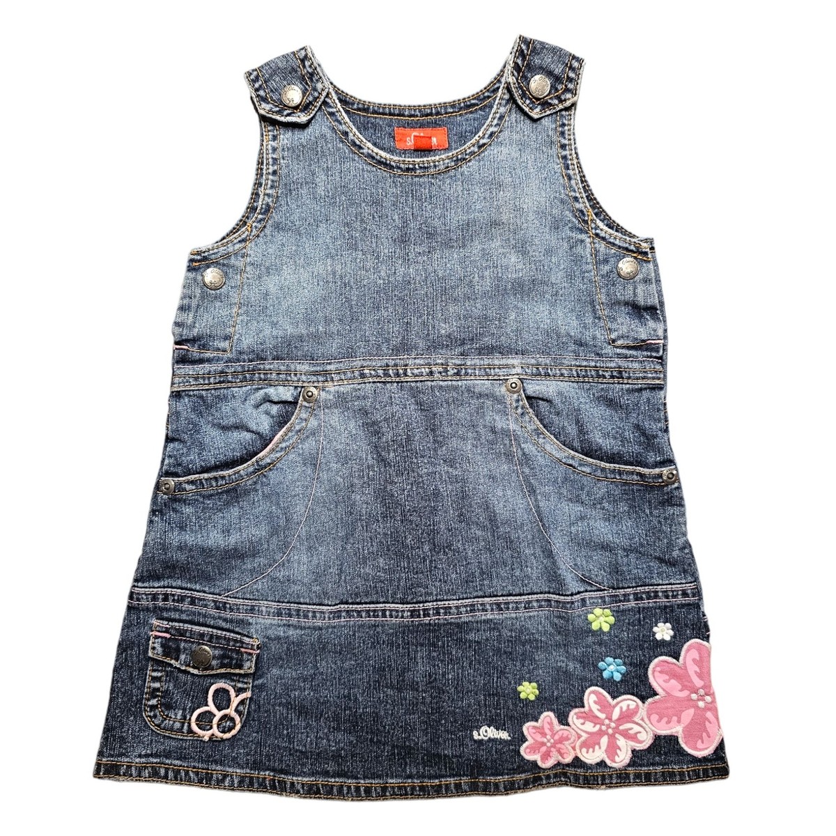 Sweet S.Oliver Flower Baby Jeans Dress Size 74 Spring Summer