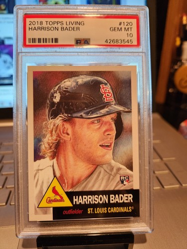 2018 Topps Living Harrison Bader Rookie #120 Gem Mt. 10 " New York Mets Stud." - Picture 9 of 9