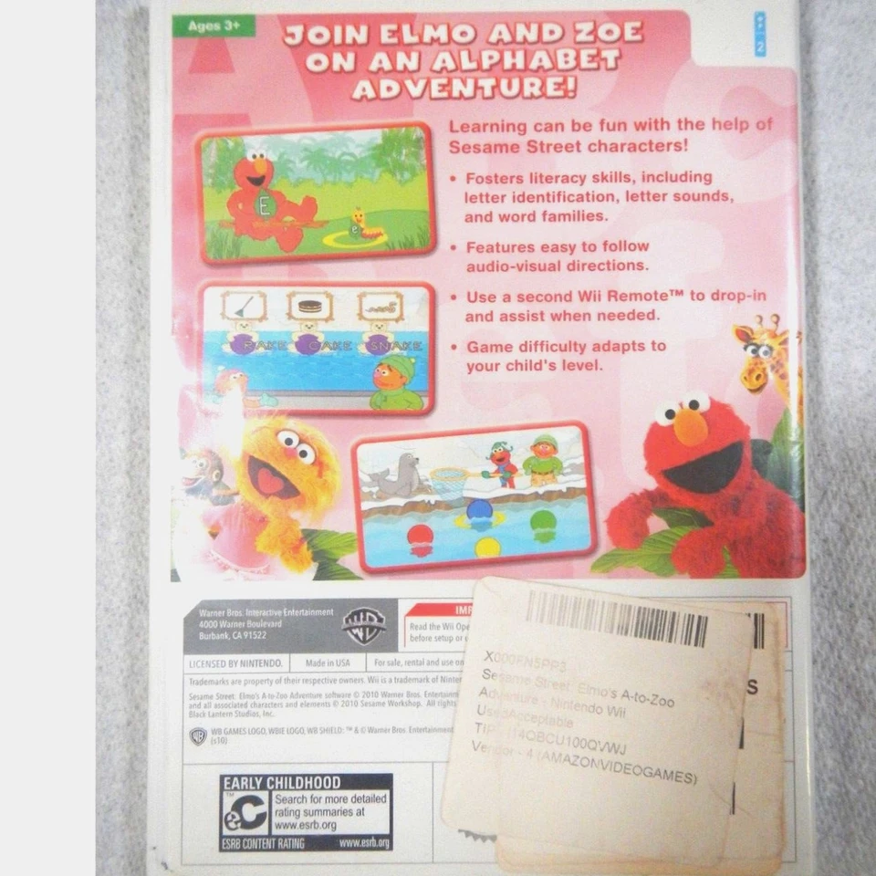 Videojuego Wii Elmo A-Z Aventura Plaza Sésamo Videojuego Foto 2 de 3