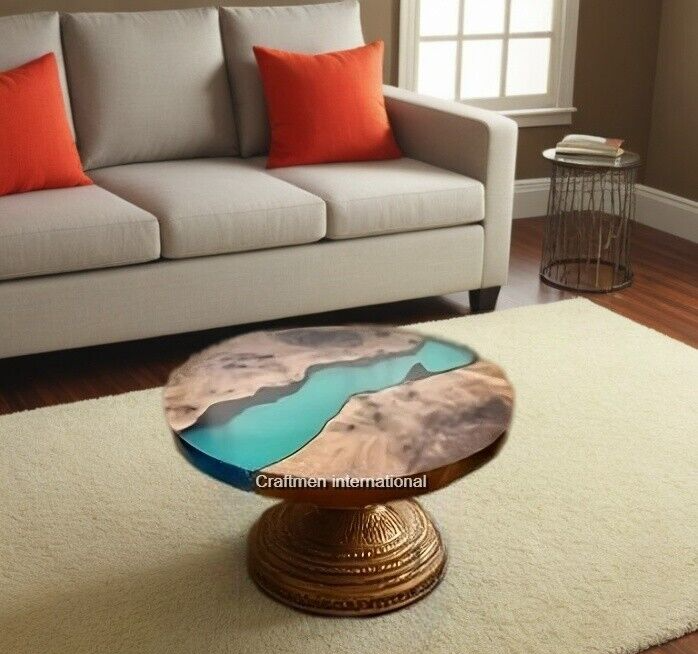 Emerald green epoxy table top, River table top, Wood epoxy table, Handcraft item