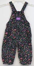 Vtg 1980s OshKosh B'Gosh Overalls Girls sz 18m Corduroy Floral Flowers Autumn
