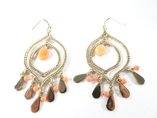 Lee Angel Neiman Marcus Mujer Inda Oro Coral Gota Araña Pendientes Nuevo en Paquete 110 - Imagen 3 de 8
