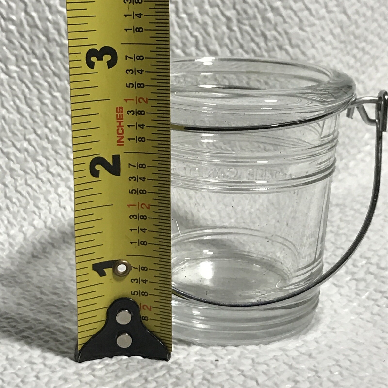 Yankee Candle Clear Glass Bucket Pail Votive Tea Light Holder Beach