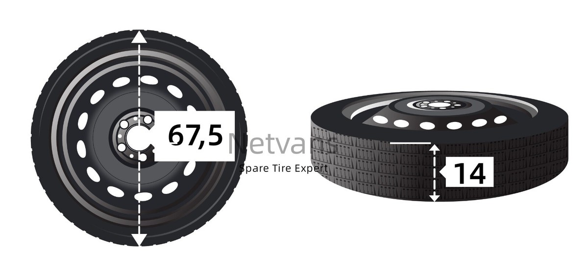 Roue De Secours Galette 17 Pouces Pour HYUNDAI TUCSON - Kit Complet Avec Cric, Clé Et Sac