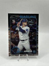 Jacob Amaya 2024 Topps Series 1 #144 RC Silver Crackle Foil Marlins