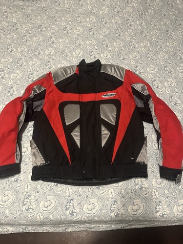 Nitro Black Red Racing Armored Textile Touring Motorcycle Jacket Size Small