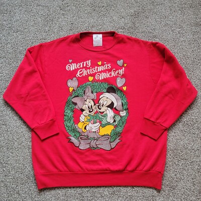 Vintage Disney Mickey Minnie Mouse Christmas Sweater