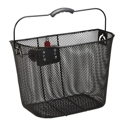 Relaxdays Fahrradkorb für Vorne abnehmbar mit Klicksystem Lenkerkorb Metall e...