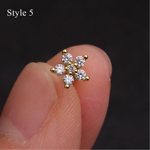 Ear Jewelry Cubic Zircon Stud Earring Ear Studs Screw Back Gold Silver Elegant - Picture 28 of 31