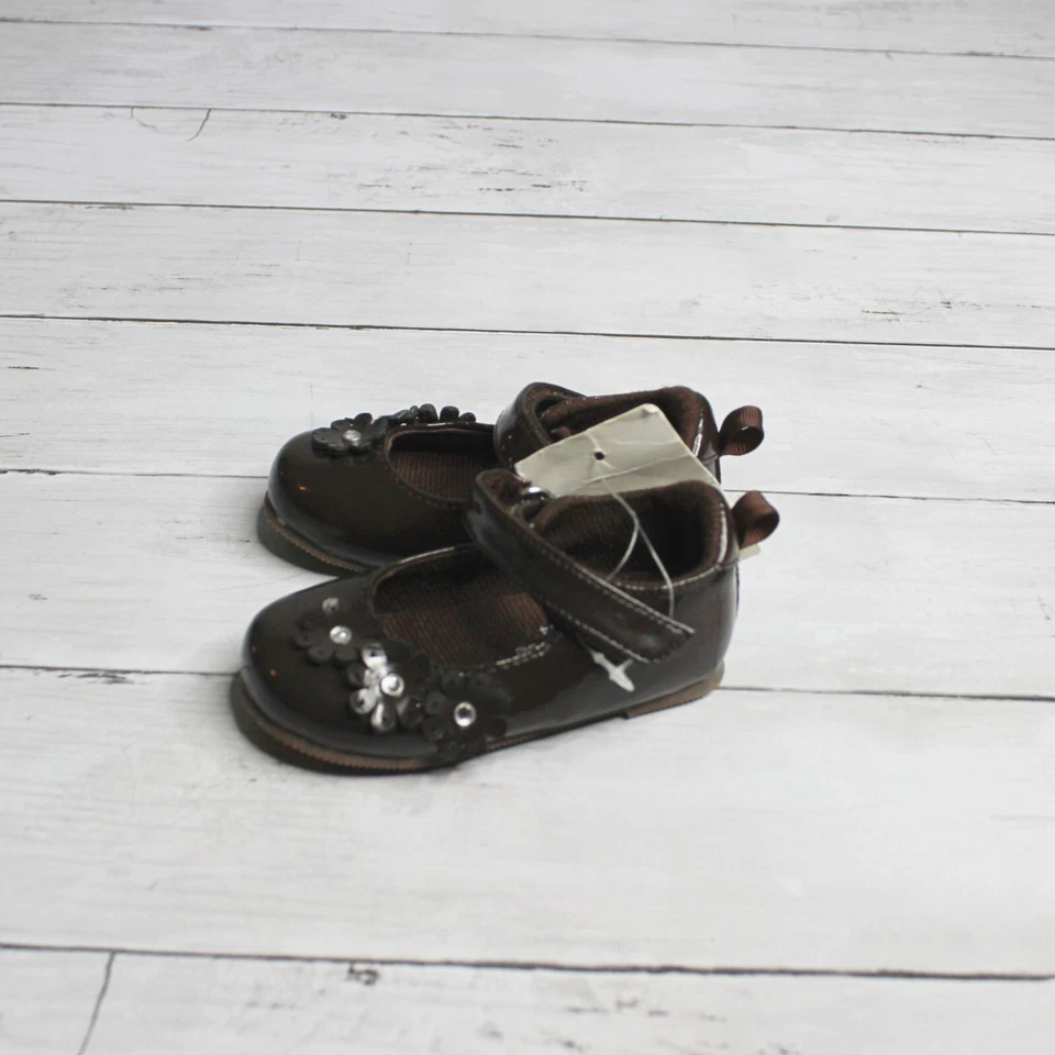 Zapatos de vestir marrón para bebé niña Okie Dokie infantil talla 4 imitación Mary Jane Foto 3 de 4