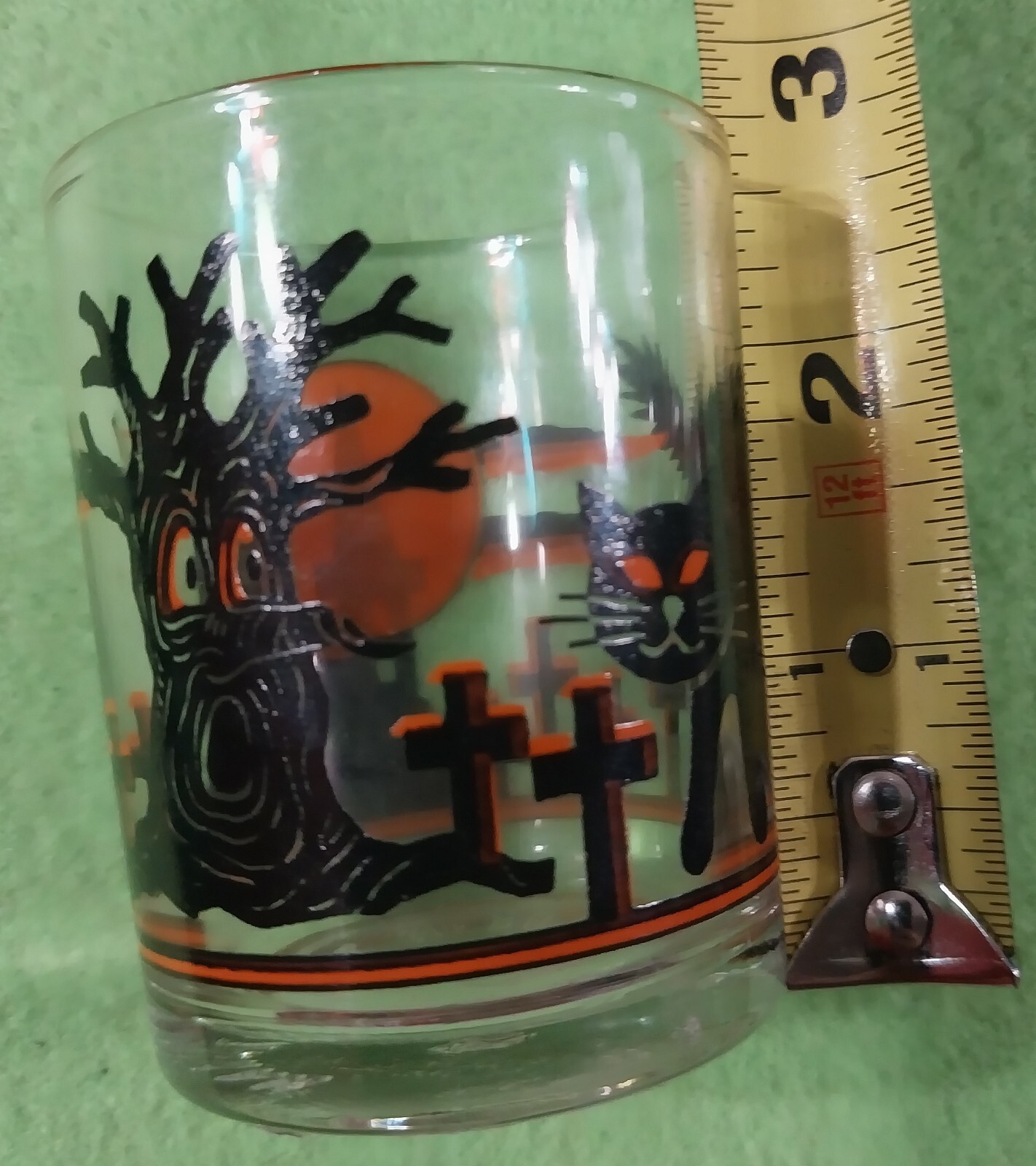 Vintage Halloween Votive Candle Holder Black Cat Ghost Pumpkin spooky