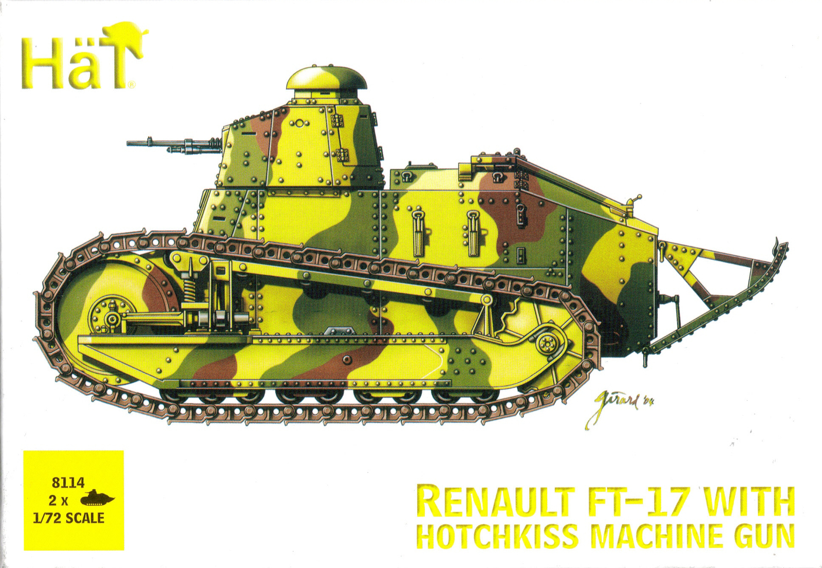 HAT 1/72 (20mm) Renault FT-17 with Hotchkiss MG (2 kits in Box))