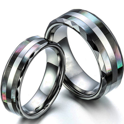 Matching Cosmic Glowstone Wedding Ring Set In Tungsten | Patrick Adair Designs - Foto 2