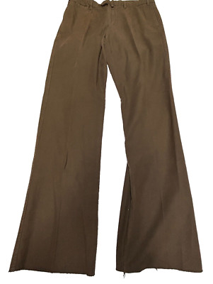 Robert Talbott Carmel Mens 38 Cotton Chino Pants Unhemmed Teak Brown New $70