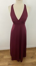 Vintage Vanity Fair Women's S Red Nylon Nightgown Gown Deep Plunge Neck