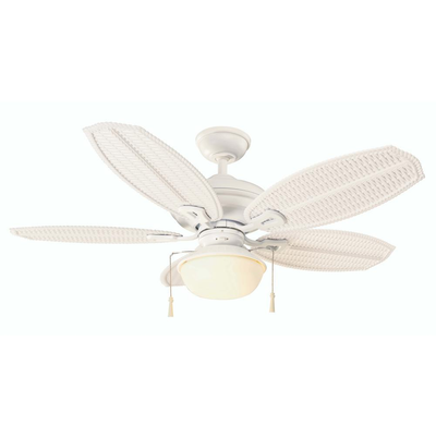 Outdoor Indoor 48 Porch Ceiling Fan Matte Coastal Palm Leaf Beach