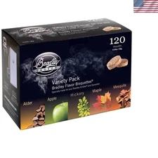 Bradley Wood Smoking Bisquettes - 120 Pack Variety for Premium BBQ Flavors