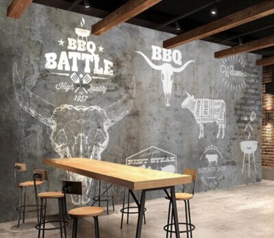 3D Restaurant Barbecue G5810 Wallpaper Wall Murals Removable Self-adhesive Honey