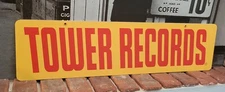 TOWER RECORDS Memorabilia aluminum sign  6" x 24"