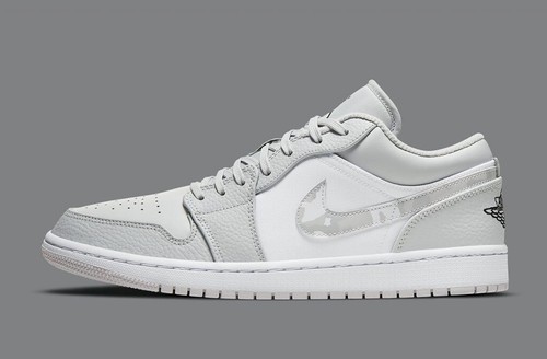 Nike Air Jordan 1 Low Leather Grey White Camo UK Size 14 EUR 49.5 DC9036 100  | eBay
