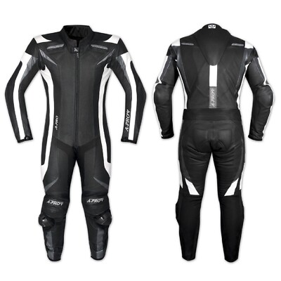 A-PRO Lederkombi CE gepanzert Rindsleder Mororcycle Motorrad Qualität schwarz 54