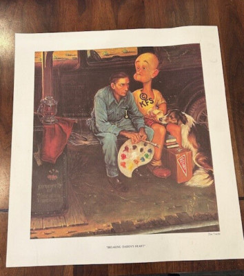 Don Trachte poster ''Breaking Daddy's Heart'' from Norman Rockwell's sons estate