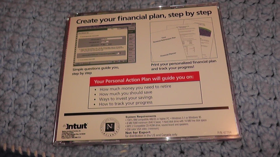 windows 95 2.1 quicken financial planner quickplan edition retirement 401k money - Image 3 of 4