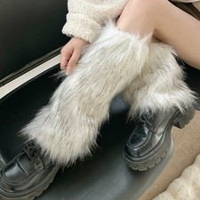Lady Winter Faux Fur Leg Warm Cover Vintage Style Hot Girl Boot Cuffs Party Soft