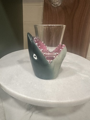 #ad Shark head SHOT GLASS Set Of 4 $19.99