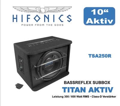Subwoofer actif Bass Reflex Hifonics TSA250R 25 cm (10") 600 watts + télécomm... - Photo 1/4
