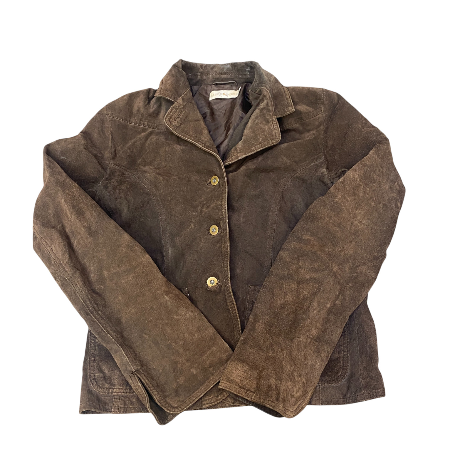 Cache Cache Suede Leather Blazer Jacket Women Med… - image 1