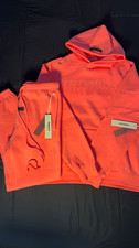 Essentials Fear of God Coral 2pc Sweatsuit Set Hoodie Pants Logo Size S