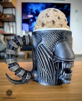 Alien Ice Cream Pint Holder   3D Printed Xenomorph-Inspired Cozy | Sci-Fi Horror