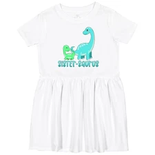 Inktastic Sister-saurus Cute Brontosaurus Family Toddler Dress Siblings Kids Kid